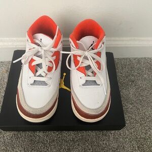 Jordan Kids Sneakers - White, Red, and Brown